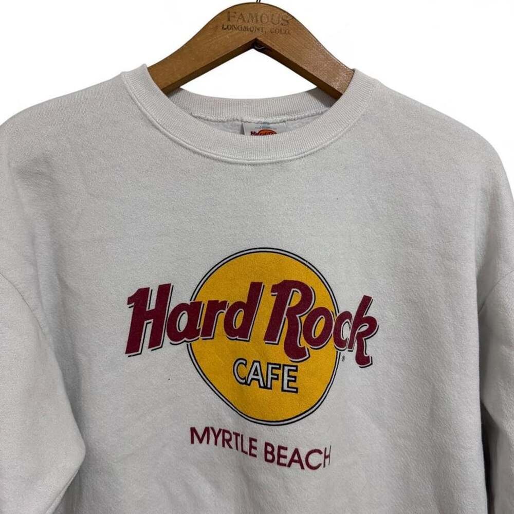 Hard Rock Cafe Myrtle Beach Sweatshirt Size Large White Crewneck Vintage